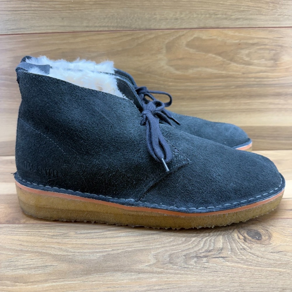 Clarks Todd Snyder Desert Chukka Mens 11.5 Dark Gray‎ Blue? Suede Crepe Gum Fur